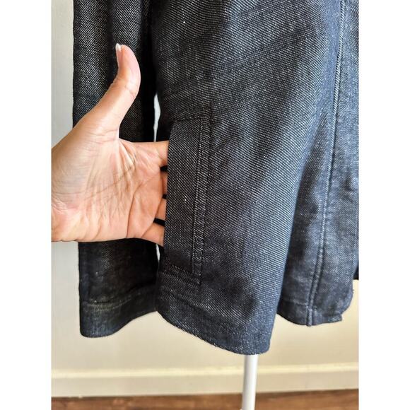 Eileen Fisher Women’s Denim Jacket 53%cotton 45%linen Full Zip Unlined Size PM - Picture 5 of 12
